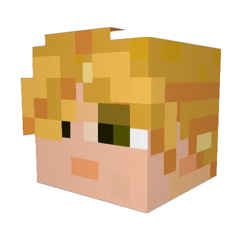 CaiGuyCrafter Minecraft avatar head, 3D render