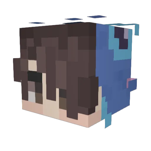 CaiYote Minecraft avatar head, 3D render