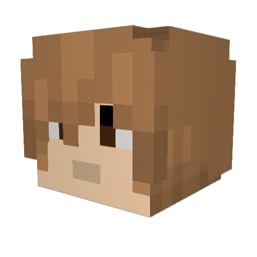 CaidenCowman Minecraft avatar head, 3D render