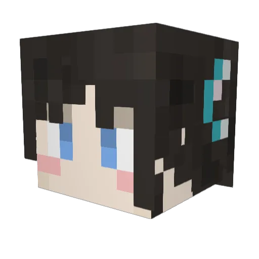 Cailing_ Minecraft avatar head, 3D render