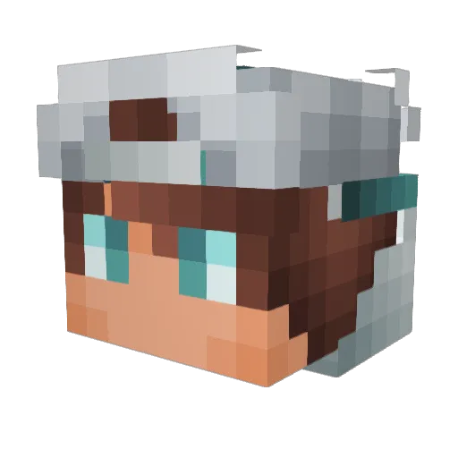 Cainbera Minecraft avatar head, 3D render