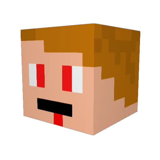 Caiobl Minecraft avatar head, 3D render