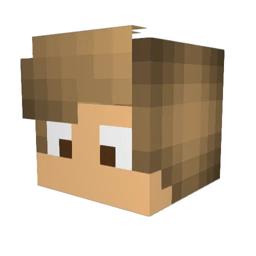 Caiofrade Minecraft avatar head, 3D render