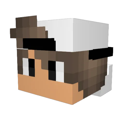 Caiopack Minecraft avatar head, 3D render