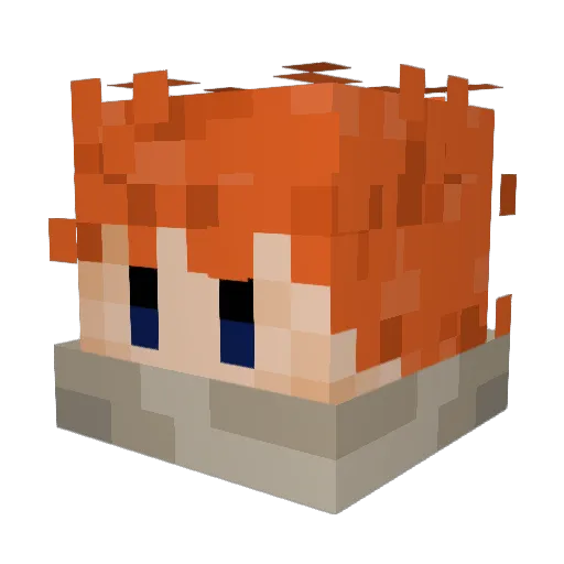 Caipewpew Minecraft avatar head, 3D render