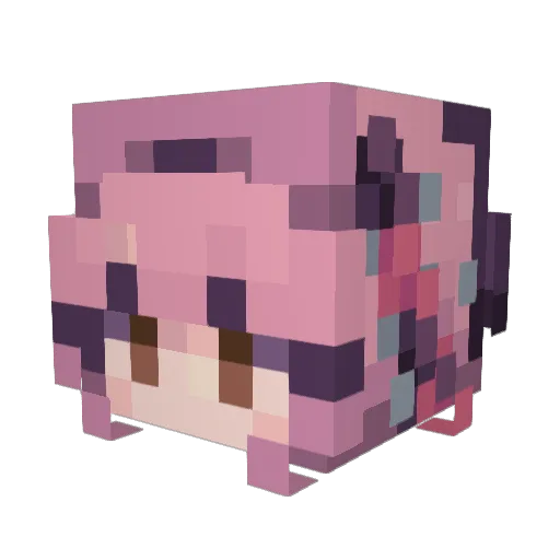CaitMelody Minecraft avatar head, 3D render
