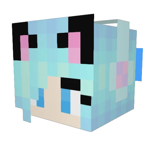 CaitieCatt13 Minecraft avatar head, 3D render