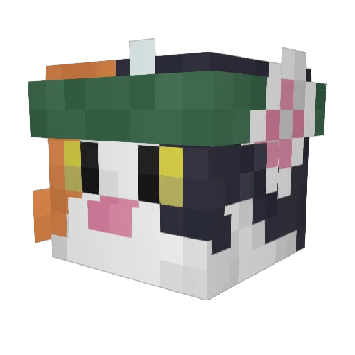 Caitu_ Minecraft avatar head, 3D render