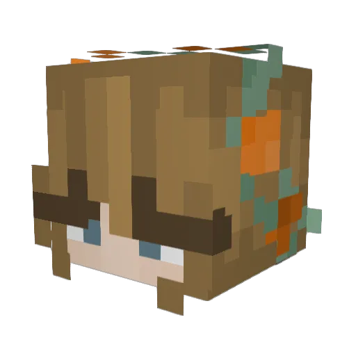 Caitzhealdd Minecraft avatar head, 3D render