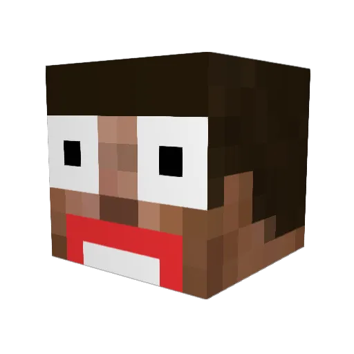 Cajmeron Minecraft avatar head, 3D render