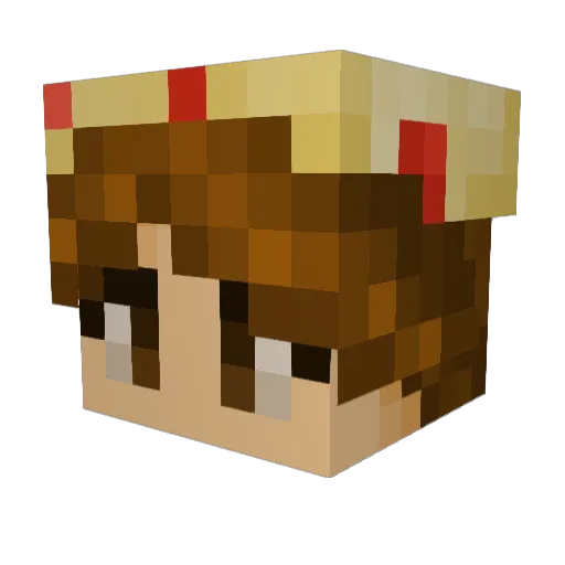 CakeDino Minecraft avatar head, 3D render