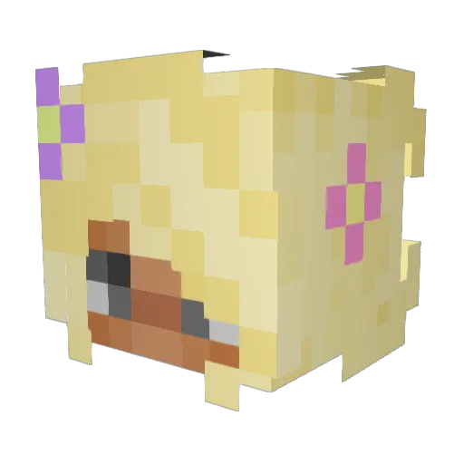 CakeMama Minecraft avatar head, 3D render