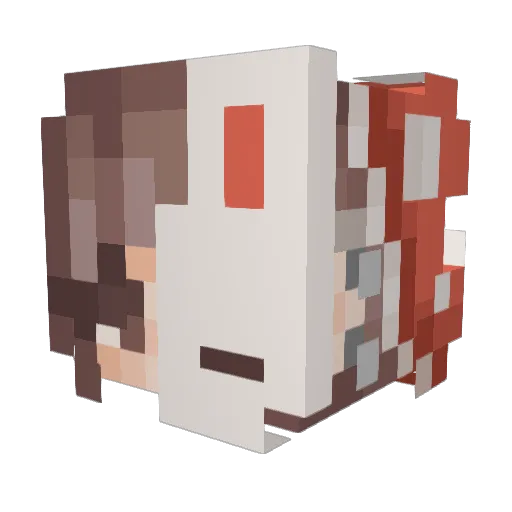 CakeMilkshake Minecraft avatar head, 3D render