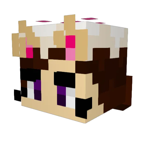 CakeOfCrystals Minecraft avatar head, 3D render