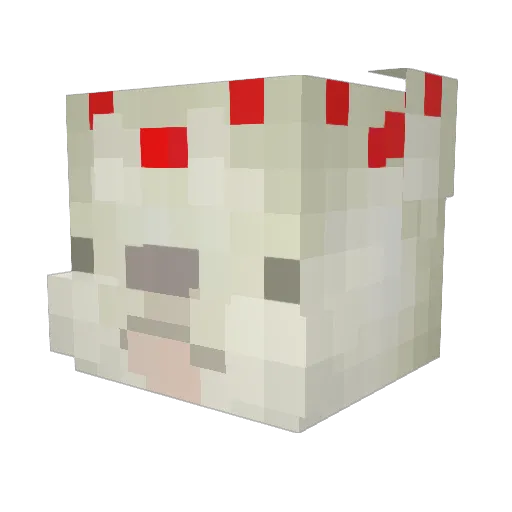 CakeTheDog Minecraft avatar head, 3D render
