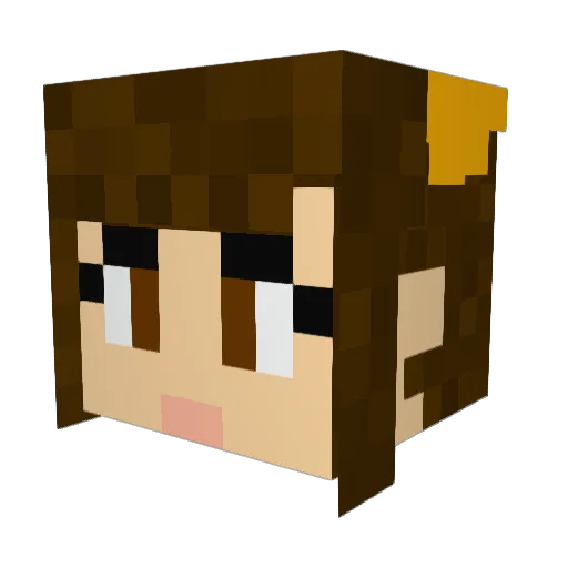 Cakebender Minecraft avatar head, 3D render