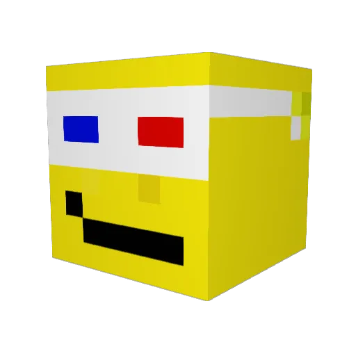 CakeeMan Minecraft avatar head, 3D render
