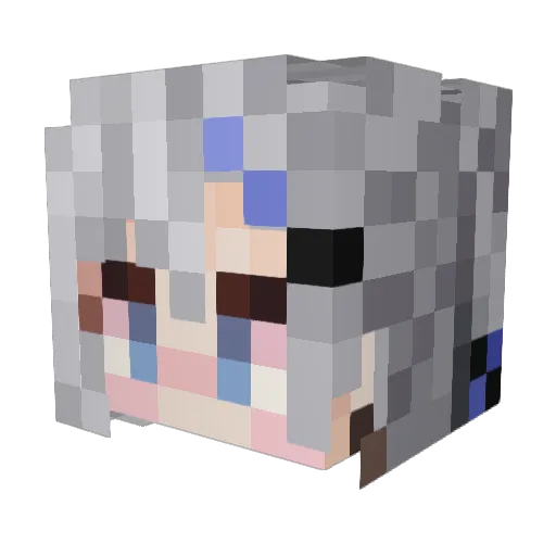 Cakeruuu Minecraft avatar head, 3D render