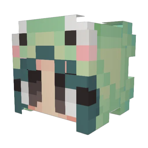 Cakey00 Minecraft avatar head, 3D render