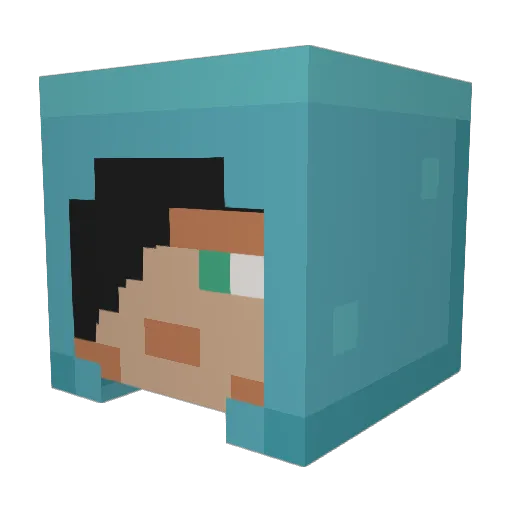 Cakey_bro Minecraft avatar head, 3D render