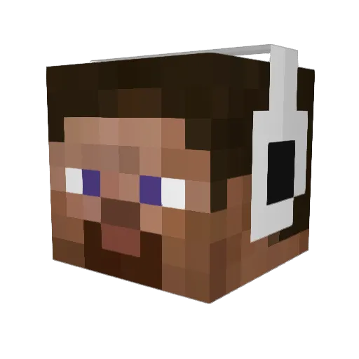 Caktuz Minecraft avatar head, 3D render