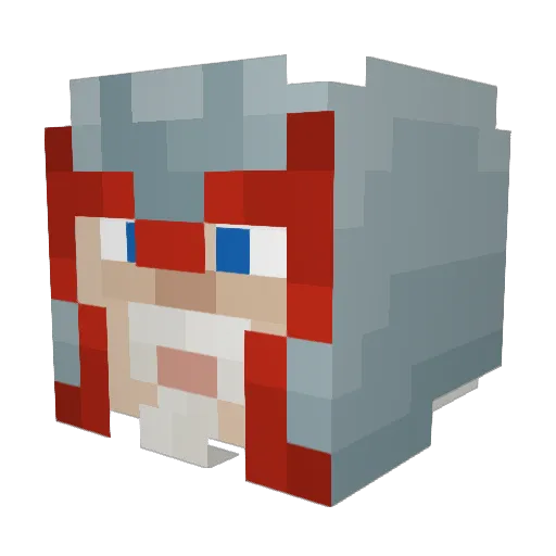CalRum Minecraft avatar head, 3D render