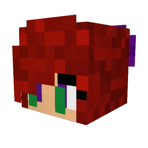 Caladium Minecraft avatar head, 3D render