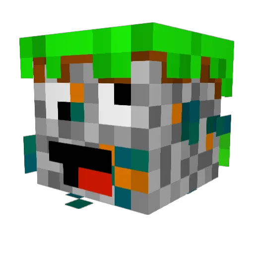 Calamination Minecraft avatar head, 3D render