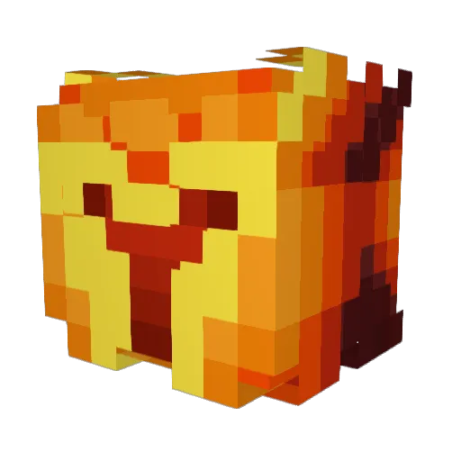Calciflame Minecraft avatar head, 3D render