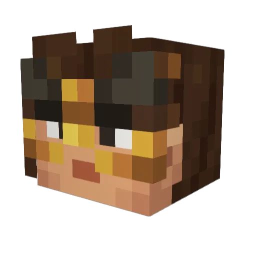 Calderdale Minecraft avatar head, 3D render