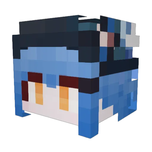 Caldramira Minecraft avatar head, 3D render