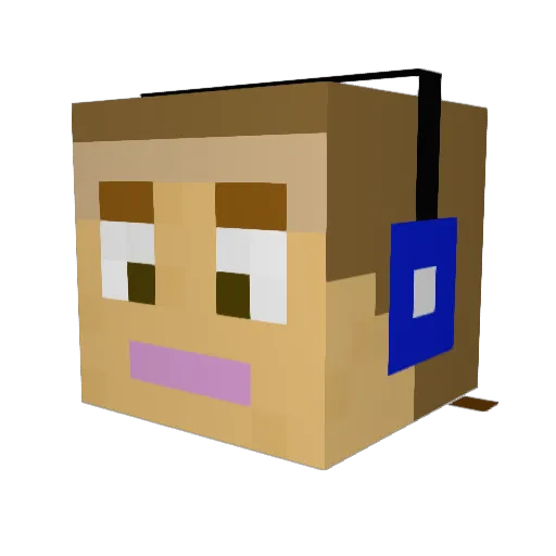 CalebM123 Minecraft avatar head, 3D render