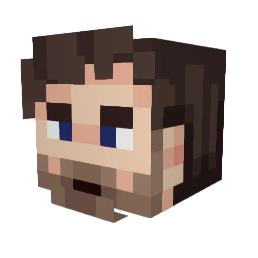 CalebZBoss Minecraft avatar head, 3D render
