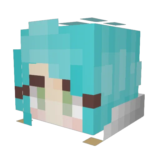 Caleda Minecraft avatar head, 3D render