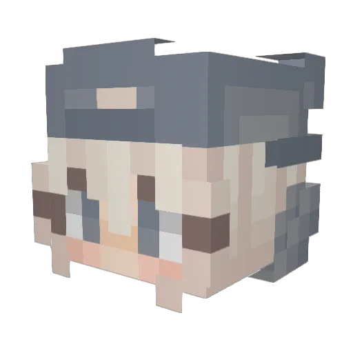CalekMC Minecraft avatar head, 3D render