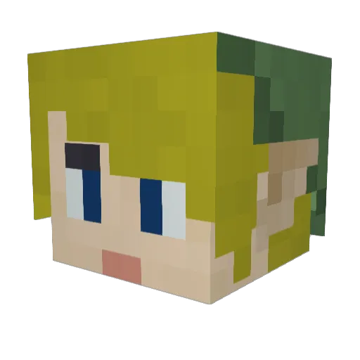 Calentin Minecraft avatar head, 3D render