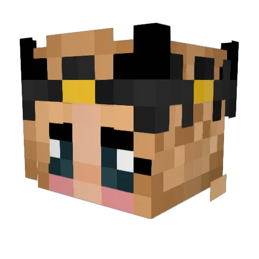 Caleope Minecraft avatar head, 3D render