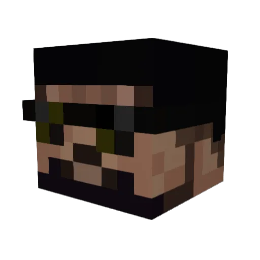 Calgate Minecraft avatar head, 3D render