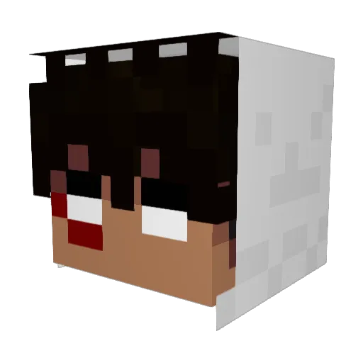 CaliberMusic Minecraft avatar head, 3D render