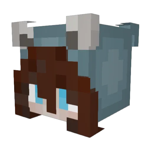 Calico03 Minecraft avatar head, 3D render