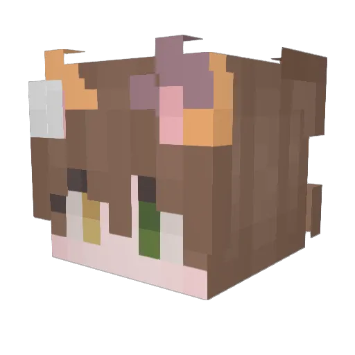 CalicoIsLost Minecraft avatar head, 3D render
