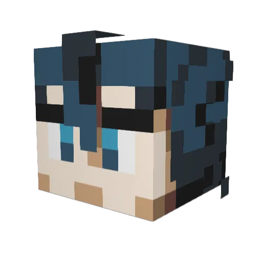 CalicoNeko Minecraft avatar head, 3D render