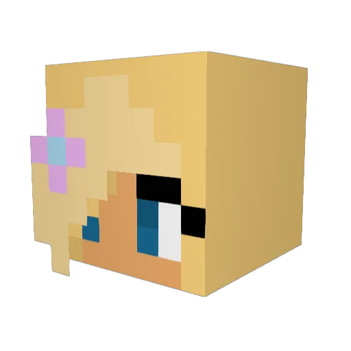 California_GIRLS Minecraft avatar head, 3D render