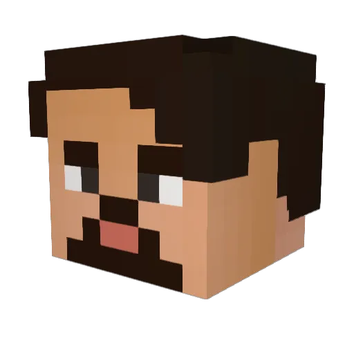 Calinourses Minecraft avatar head, 3D render