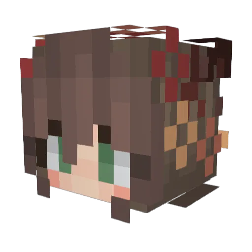 Caliora Minecraft avatar head, 3D render