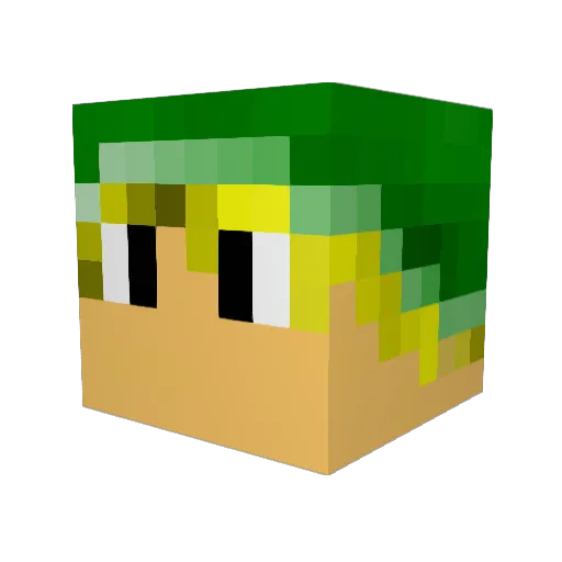 Calir Minecraft avatar head, 3D render