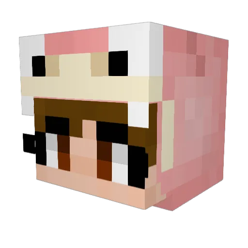 CalixCheung Minecraft avatar head, 3D render