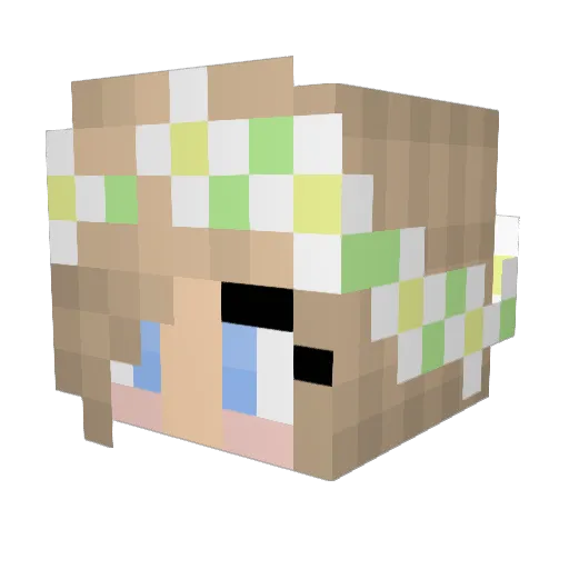CallMeAllison Minecraft avatar head, 3D render