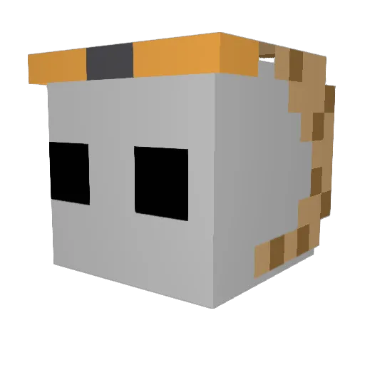 CallMeBabyJoker Minecraft avatar head, 3D render