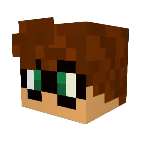 CallMeBlu3 Minecraft avatar head, 3D render